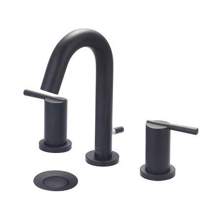 OLYMPIA FAUCETS Two Handle Widespread Bathroom Faucet, Compression Hose, Black, Spout Reach: 4" L-7422-MB